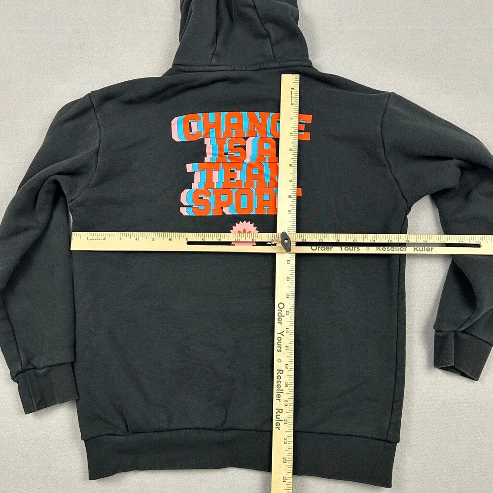 Adidas Hoodie Men Small Black Sunburst Graphic Change Is Team Sport Sweatshirt S
